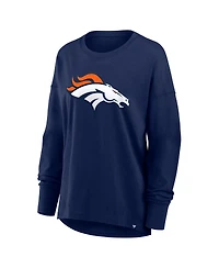 Fanatics Women's Navy Denver Broncos Essential Long Sleeve T-Shirt