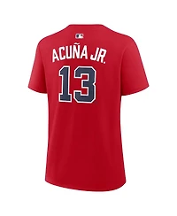 Nike Women's Ronald Acuna Jr. Red Atlanta Braves Name Number T-Shirt
