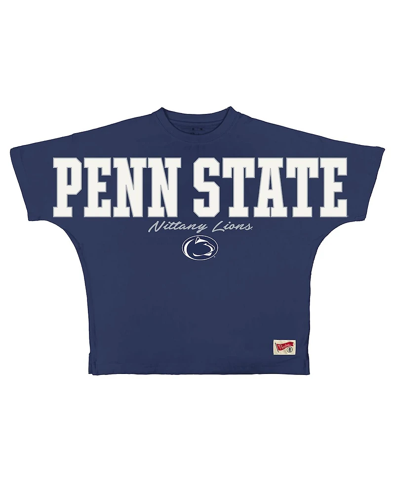 Pressbox Women's Navy Penn State Nittany Lions Flannigan Oversized T-Shirt