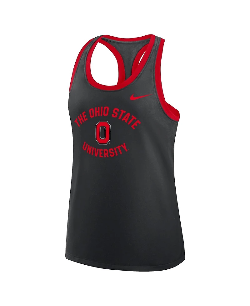 Nike Women's Black Ohio State Buckeyes Uni Name Tri-Blend Dri-fit Tank Top