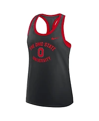 Nike Women's Black Ohio State Buckeyes Uni Name Tri-Blend Dri-fit Tank Top