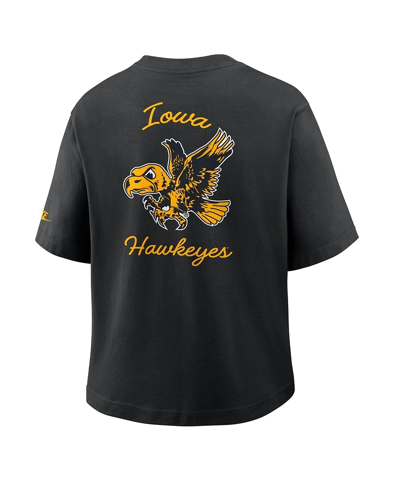 Nike Women's Black Iowa Hawkeyes Legacy Pocket Boxy T-Shirt