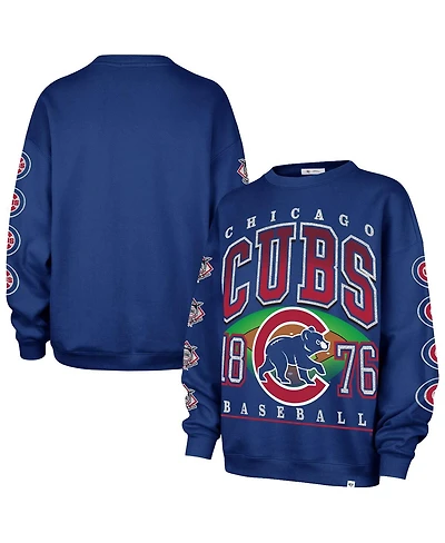 '47 Brand Women's Royal Chicago Cubs Trendy Team Go Big Oversized Sweatshirt