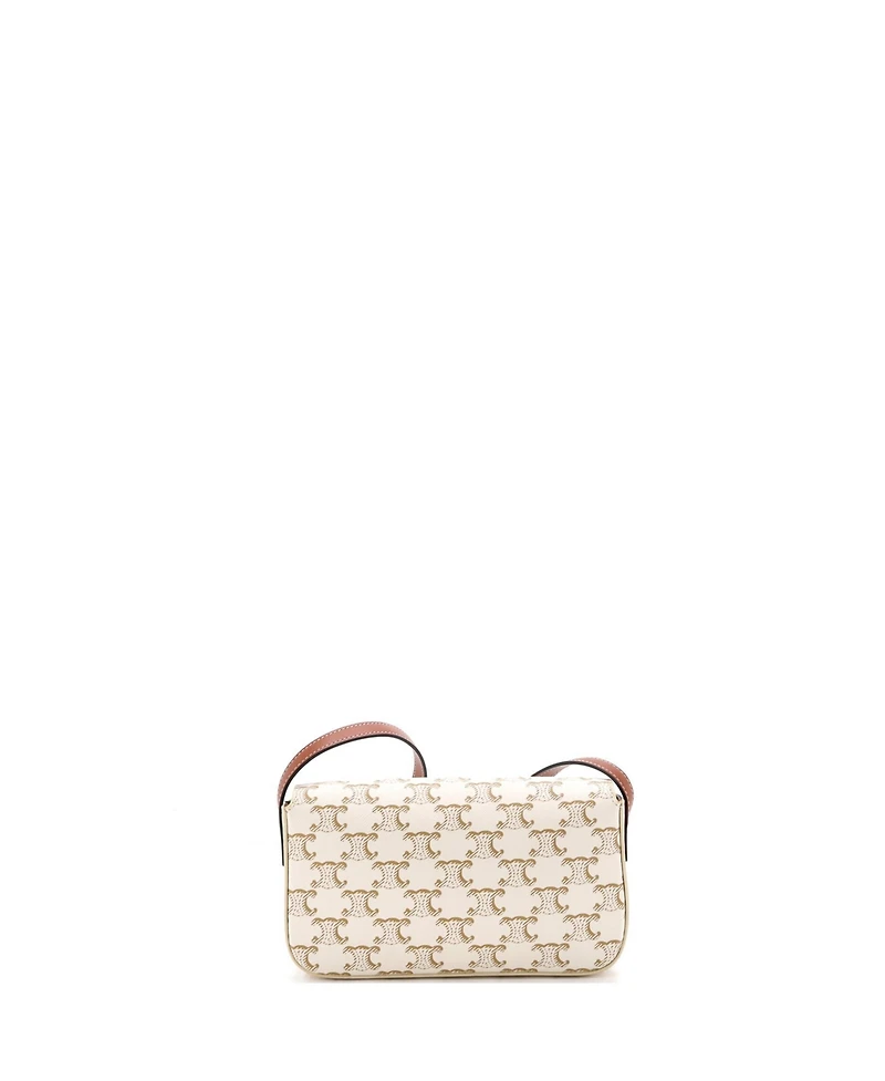 Pre-Owned Celine Triomphe East-West Shoulder Bag Triomphe Coated Canvas