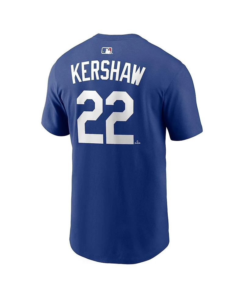 Nike Men's Clayton Kershaw Royal Los Angeles Dodgers Alternate Name Number T-Shirt