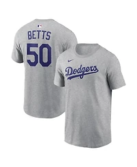 Nike Men's Mookie Betts Heather Gray Los Angeles Dodgers Name Number T-Shirt