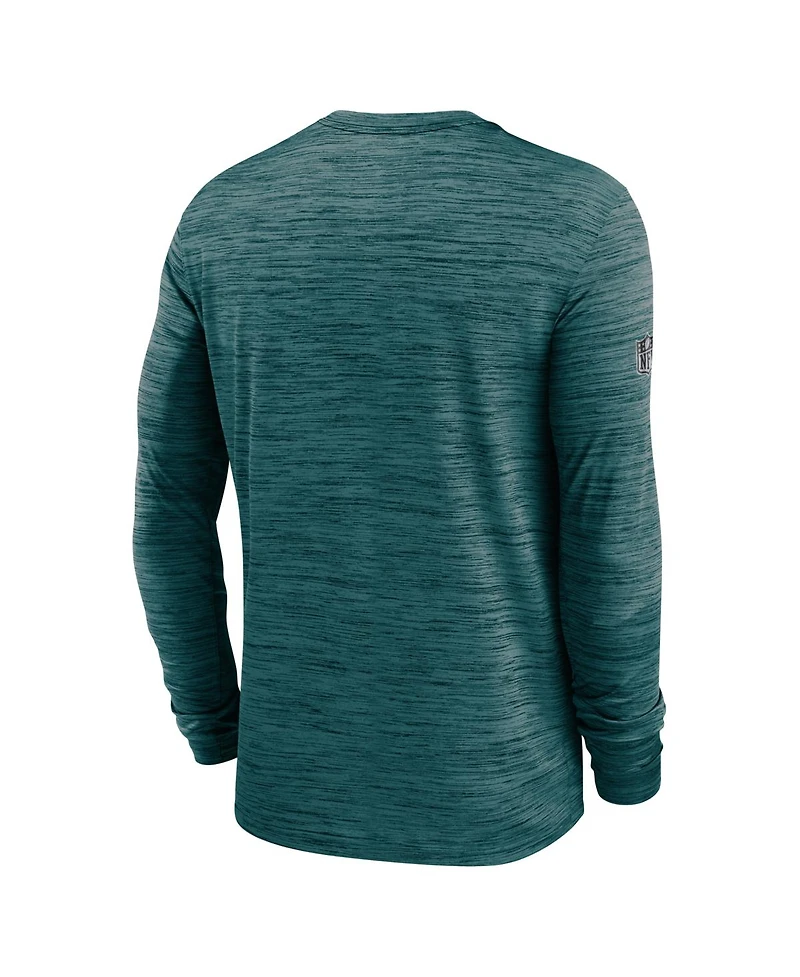 Nike Men's Midnight Green Philadelphia Eagles Sideline Offensive Transition Velocity Dri-fit Long Sleeve T-Shirt