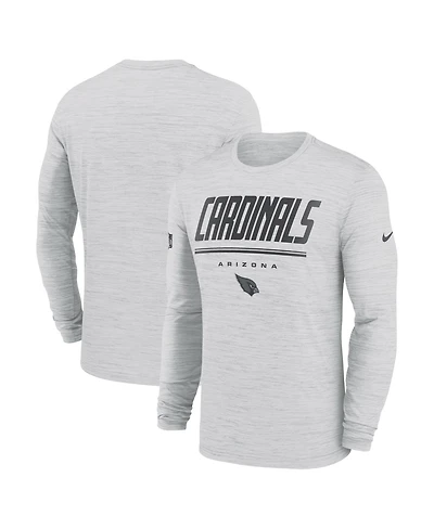 Nike Men's White Arizona Cardinals Sideline Offensive Transition Velocity Dri-fit Long Sleeve T-Shirt