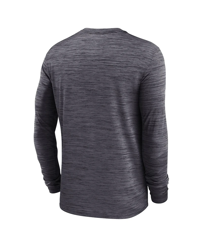 Nike Men's Black Duke Blue Devils Sideline Velocity Dri-fit Long Sleeve T-Shirt