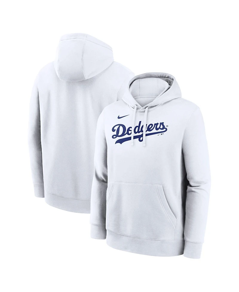 Nike Men's White Los Angeles Dodgers Dri-Fit Club Hoodie