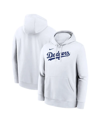 Nike Men's White Los Angeles Dodgers Dri-Fit Club Hoodie