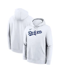 Nike Men's White Los Angeles Dodgers Dri-Fit Club Hoodie