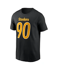Nike Men's T.j. Watt Black Pittsburgh Steelers Carbon Name Number T-Shirt