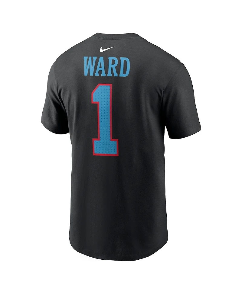 Nike Men's Cam Ward Black Tennessee Titans Carbon Name Number T-Shirt