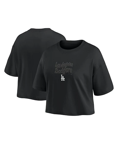 Fanatics Women's Los Angeles Dodgers Blackout Wave Cropped Top