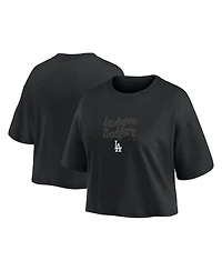 Fanatics Women's Los Angeles Dodgers Blackout Wave Cropped Top