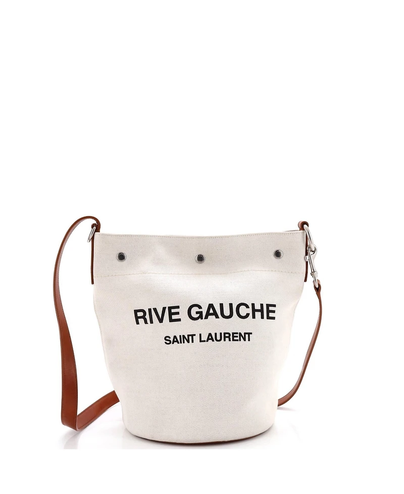 Pre-Owned Saint Laurent Rive Gauche Bucket Bag Canvas