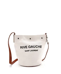 Pre-Owned Saint Laurent Rive Gauche Bucket Bag Canvas