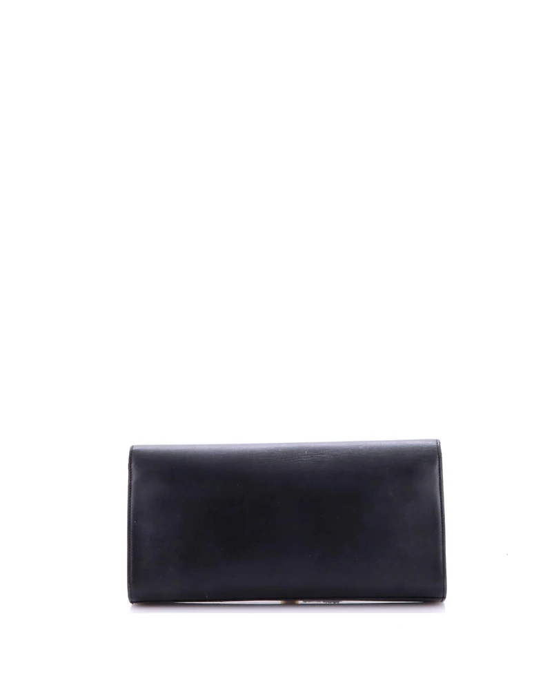 Pre-Owned Saint Laurent Long Classic Monogram Tassel Clutch Leather