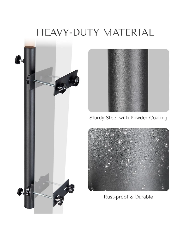 LAGarden Patio Umbrella Holder Adjustable for Deck Railing Balcony Porch Patio Outdoor Restaurant Portable Cart
