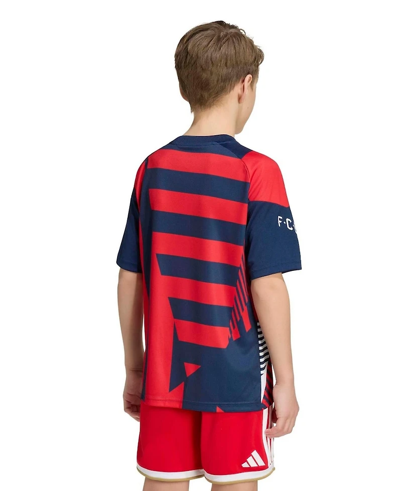 Adidas Big Boys and Girls Blue/Red Bayern Munich 2026/27 Pre-Match Home Training Jersey