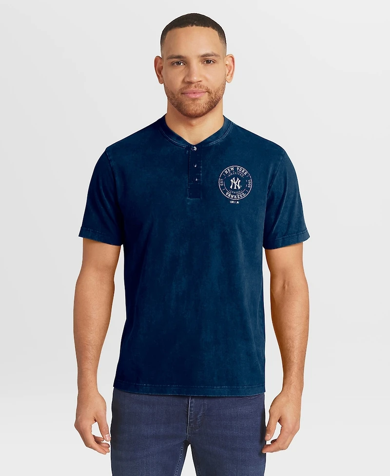 Fanatics Men's Navy New York Yankees Washed Henley Shirt