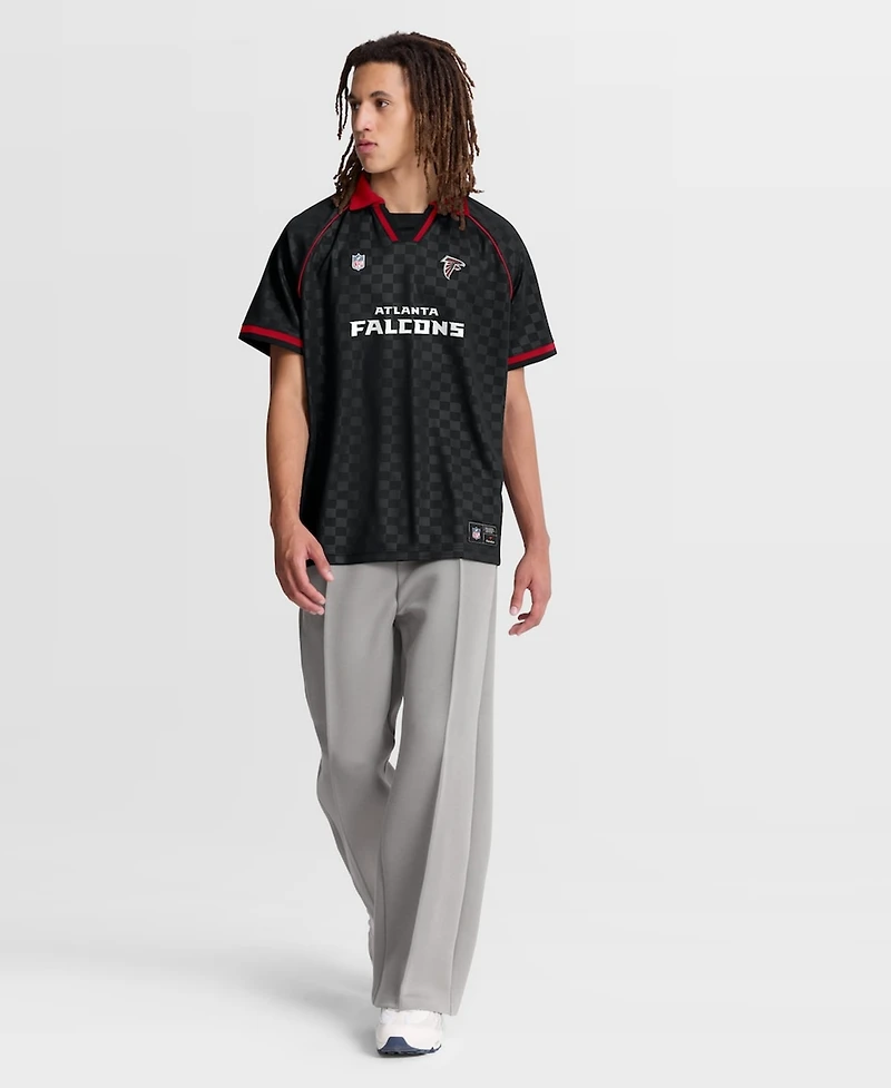 Fanatics Men's Black/Red Atlanta Falcons Homerun Raglan V-Neck Polo Shirt