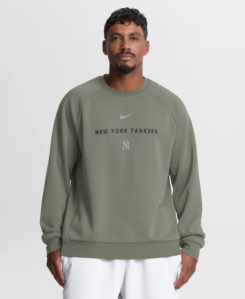 Nike Men's Olive New York Yankees Statement Primary Raglan Dri-fit Sweatshirt