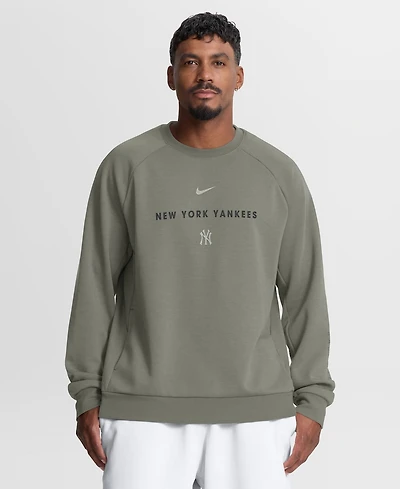Nike Men's Olive New York Yankees Statement Primary Raglan Dri-fit Sweatshirt