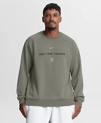 Nike Men's Olive New York Yankees Statement Primary Raglan Dri-fit Sweatshirt