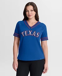 Fanatics Women's Royal Texas Rangers Diva Race Ahead Raglan V-Neck T-Shirt