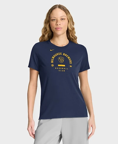 Nike Women's Navy Milwaukee Brewers Authentic Collection Early Work Tri-Blend Dri-fit T-Shirt