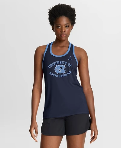 Jordan Women's Navy North Carolina Tar Heels Uni Name Tri-Blend Dri-fit Racerback Tank Top