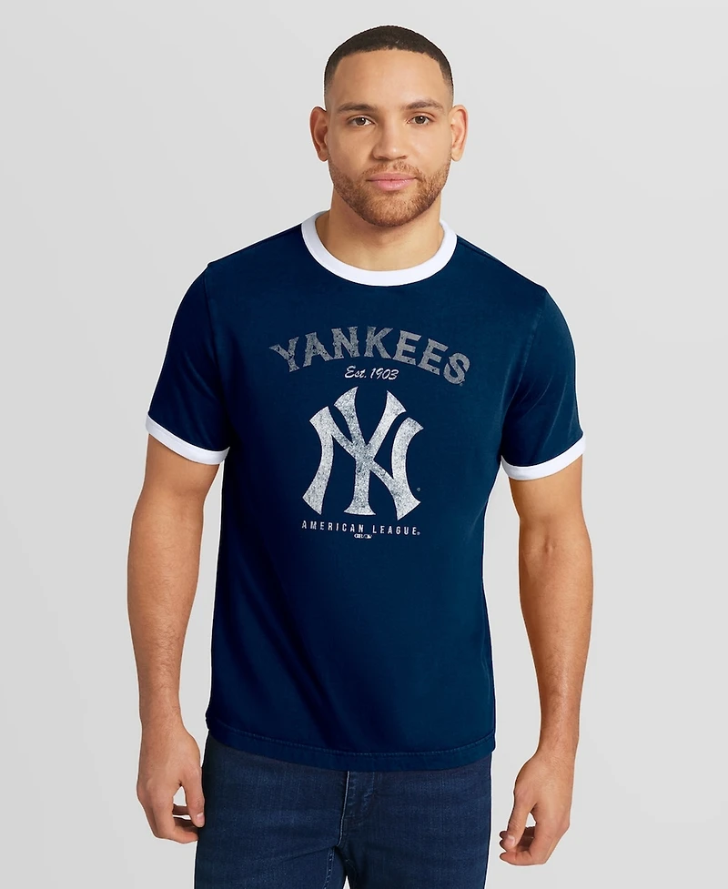Fanatics Men's Navy New York Yankees Washed Ringer T-Shirt