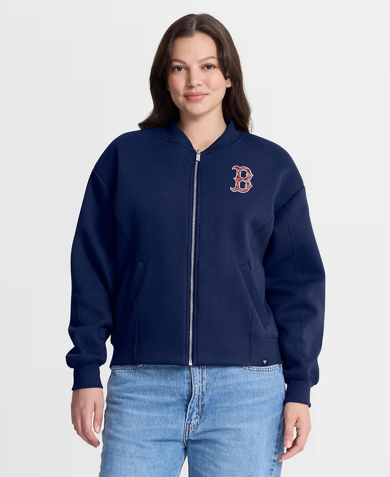 Fanatics Women's Navy Boston Red Sox Oversized Rage Against Full-Zip Jacket
