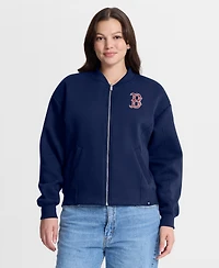 Fanatics Women's Navy Boston Red Sox Oversized Rage Against Full-Zip Jacket