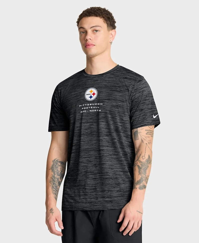 Nike Men's Black Pittsburgh Steelers Velocity Ball Carrier Dri-fit T-Shirt
