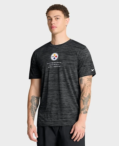 Nike Men's Black Pittsburgh Steelers Velocity Ball Carrier Dri-fit T-Shirt