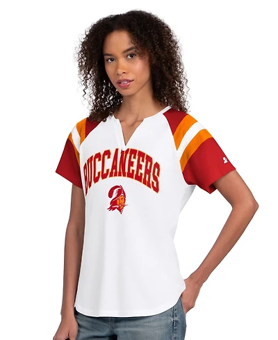Starter Women's White Tampa Bay Buccaneers Game On Notch Neck T-Shirt