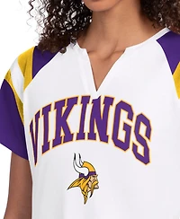 Starter Women's White Minnesota Vikings Game On Notch Neck T-Shirt