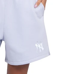 Starter Women's Light Blue New York Yankees Pastel High Waisted Shorts
