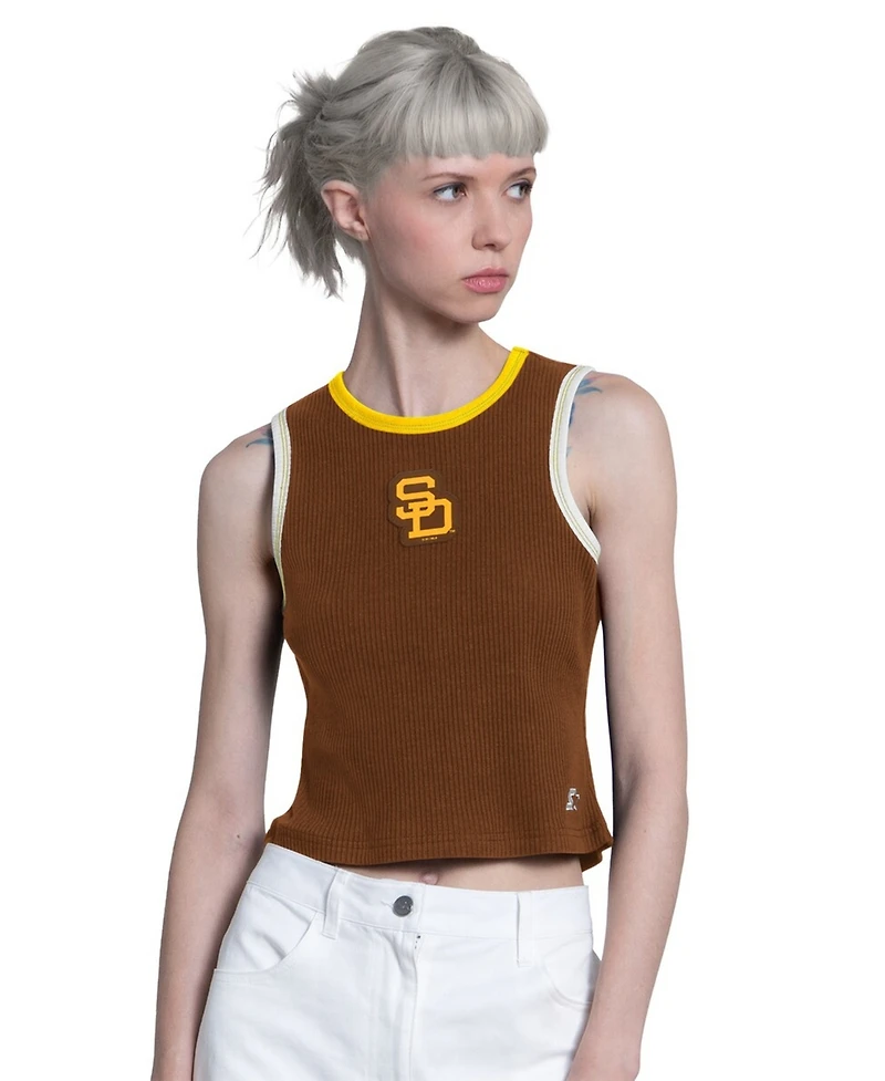 Starter Women's Brown San Diego Padres Cooperstown Play the Ball Crop Tank Top