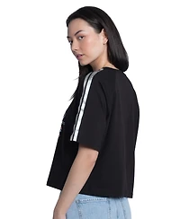 G-iii 4Her by Carl Banks Women's Black Chicago Cubs Classic Play Cropped Raglan T-Shirt