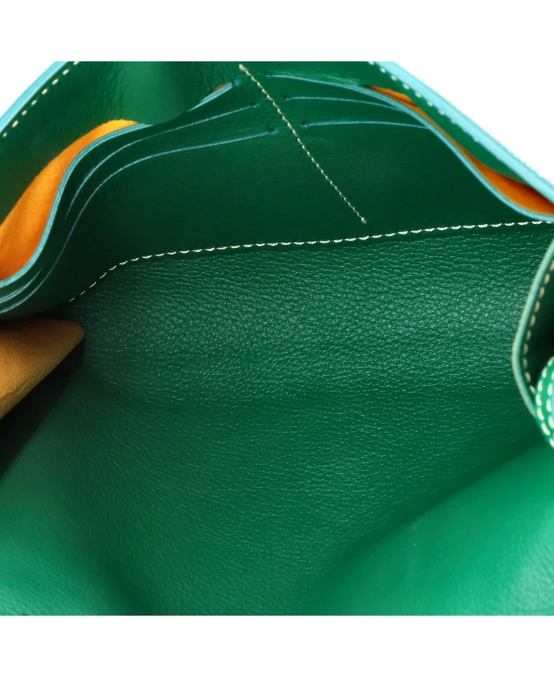 Pre-Owned Goyard Chypre Wallet on Strap Coated Canvas with Leather
