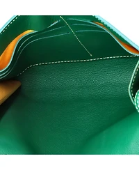 Pre-Owned Goyard Chypre Wallet on Strap Coated Canvas with Leather