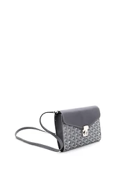 Pre-Owned Goyard Chypre Wallet on Strap Coated Canvas with Leather