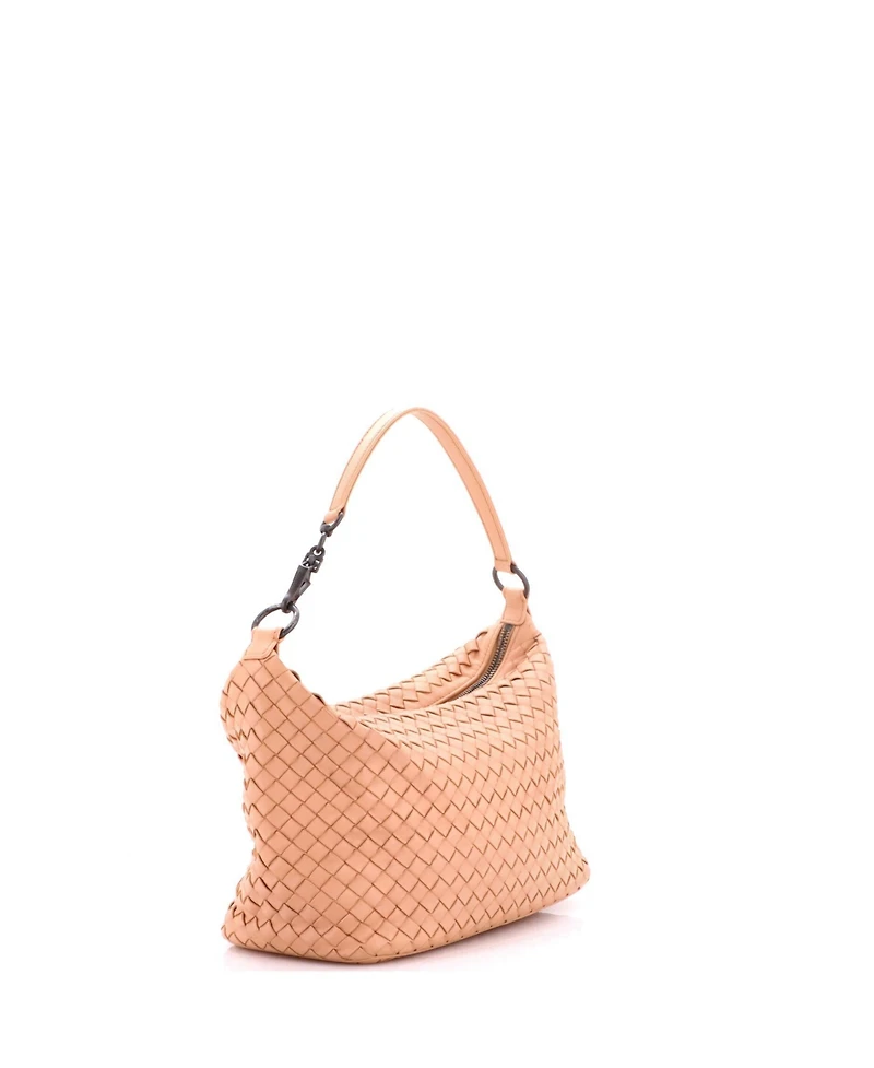 Pre-Owned Bottega Veneta Small Zip Hobo Intrecciato Nappa