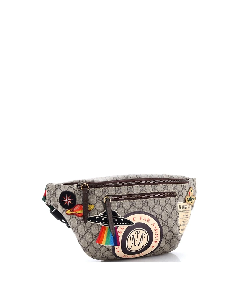 Pre-Owned Gucci Courrier Zip Belt Bag Gg Coated Canvas with Applique