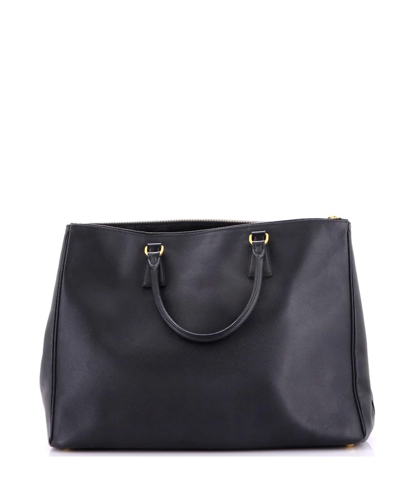 Pre-Owned Prada Xl Double Zip Lux Convertible Tote Saffiano Leather