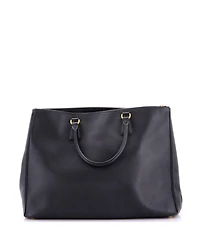 Pre-Owned Prada Xl Double Zip Lux Convertible Tote Saffiano Leather